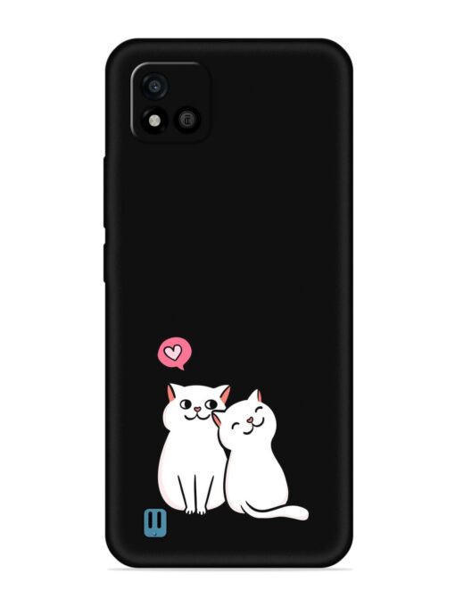 Cute Loving Cats Embossed Soft Silicone Case for Realme C20 Zapvi