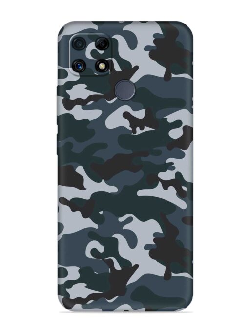 Dark Blue Army Military Art Embossed Soft Silicone Case for Realme C25S Zapvi