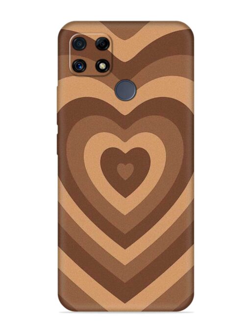 Brown Heart Embossed Soft Silicone Case for Realme C25S Zapvi