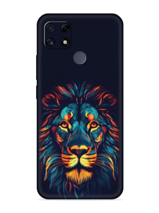 Colorful Lion Embossed Soft Silicone Case for Realme C25S Zapvi