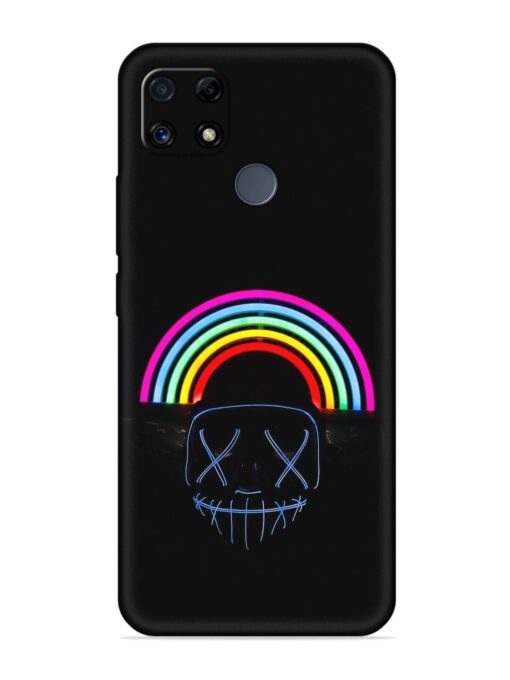 Mask Rainbow Embossed Soft Silicone Case for Realme C25S Zapvi