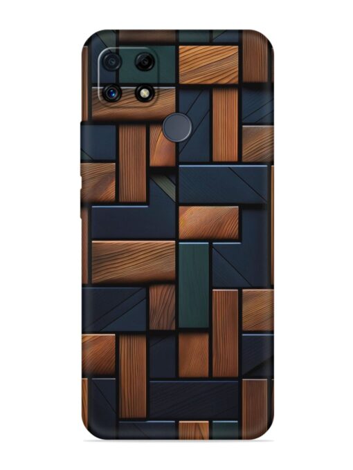 Wooden Background Cubes Embossed Soft Silicone Case for Realme C25S Zapvi