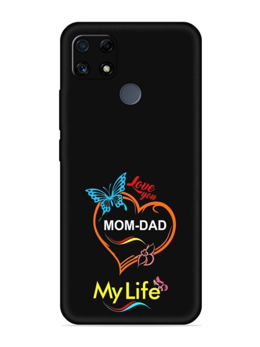 Love You Mom Dad Embossed Soft Silicone Case for Realme C25S Zapvi