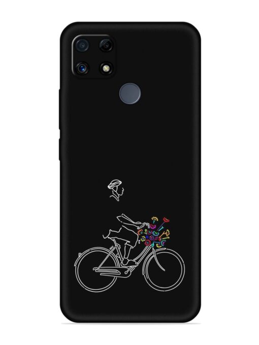 Minimalist Cycle Art Embossed Soft Silicone Case for Realme C25S Zapvi