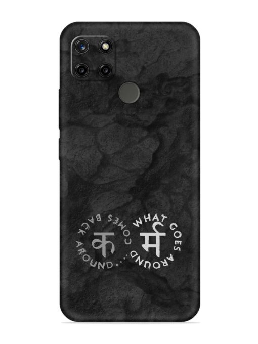 Karma Hindi Word Embossed Soft Silicone Case for Realme C25Y Zapvi