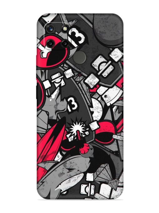 Fictional Doodle Embossed Soft Silicone Case for Realme C25Y Zapvi