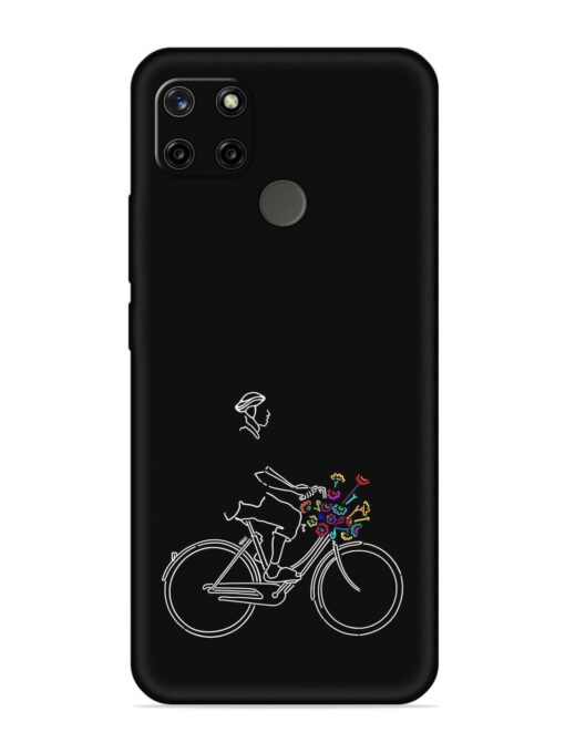 Minimalist Cycle Art Embossed Soft Silicone Case for Realme C25Y Zapvi