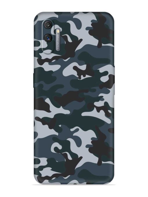 Dark Blue Army Military Art Embossed Soft Silicone Case for Realme C3 Zapvi