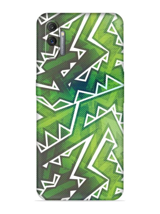 Green Graffiti Seamless Embossed Soft Silicone Case for Realme C3 Zapvi