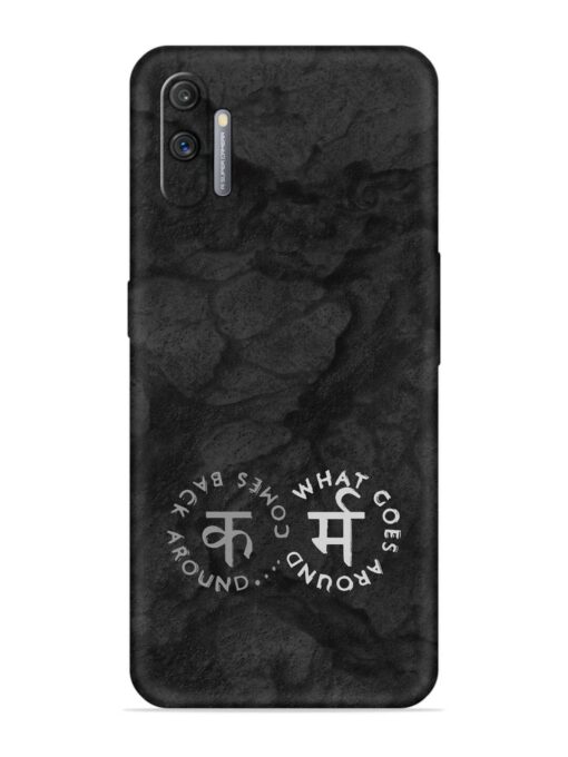 Karma Hindi Word Embossed Soft Silicone Case for Realme C3 Zapvi