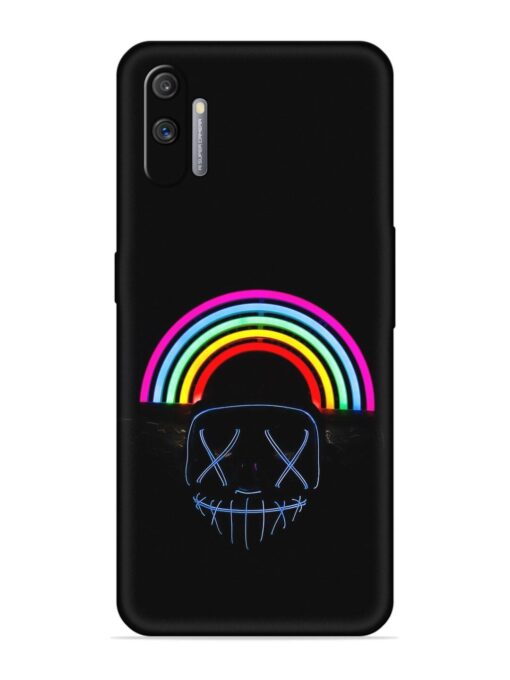 Mask Rainbow Embossed Soft Silicone Case for Realme C3 Zapvi