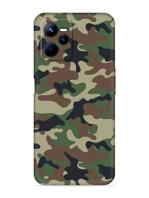 Army Military Camouflage Dark Green Embossed Soft Silicone Case for Realme C35 Zapvi