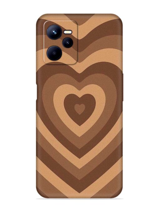 Brown Heart Embossed Soft Silicone Case for Realme C35 Zapvi