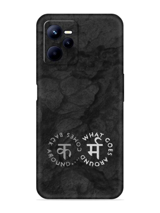 Karma Hindi Word Embossed Soft Silicone Case for Realme C35 Zapvi