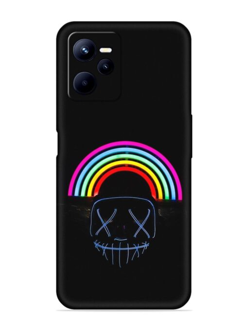 Mask Rainbow Embossed Soft Silicone Case for Realme C35 Zapvi