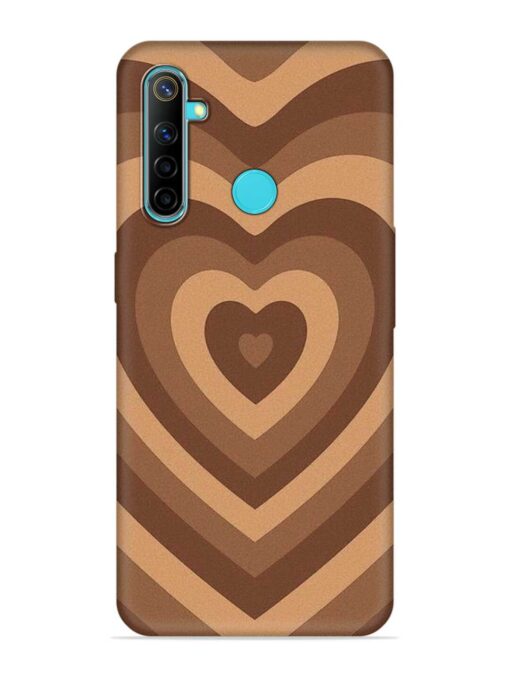 Brown Heart Embossed Soft Silicone Case for Realme Narzo 10 Zapvi