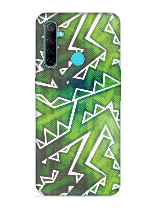 Green Graffiti Seamless Embossed Soft Silicone Case for Realme Narzo 10 Zapvi