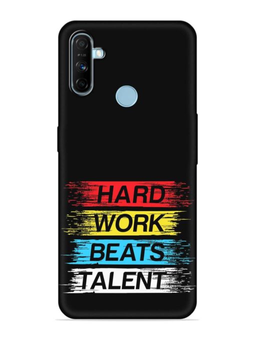 Hard Work Beats Embossed Soft Silicone Case for Realme Narzo 20A Zapvi