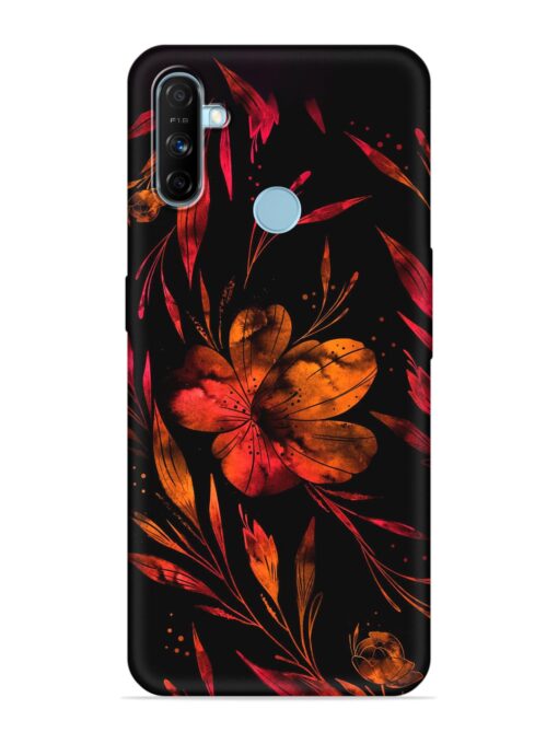 Red Flower Painting Embossed Soft Silicone Case for Realme Narzo 20A Zapvi