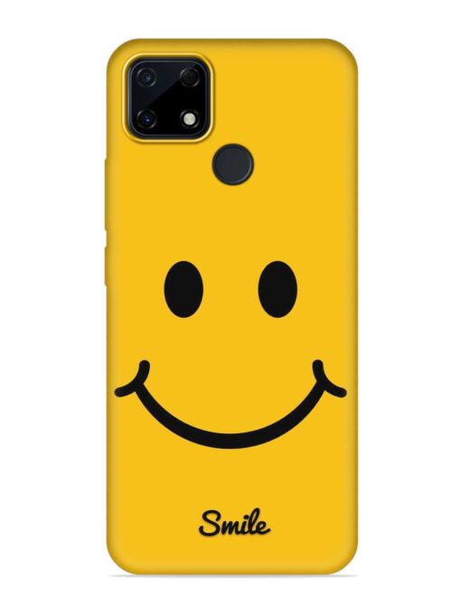 Yellow Smiley Embossed Soft Silicone Case for Realme Narzo 30A Zapvi