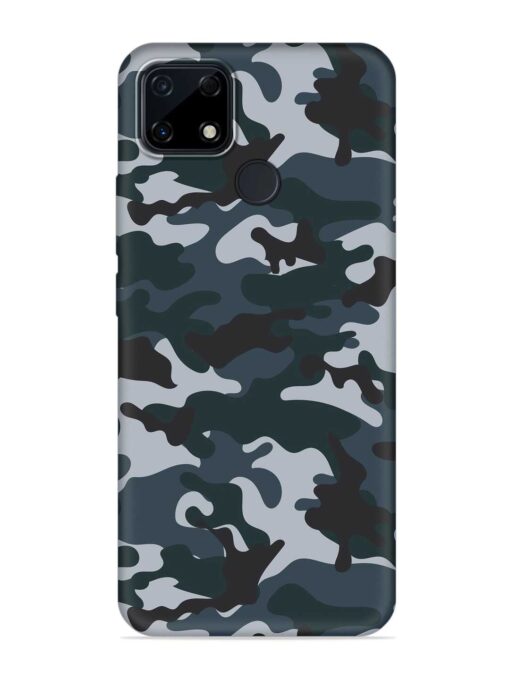 Dark Blue Army Military Art Embossed Soft Silicone Case for Realme Narzo 30A Zapvi