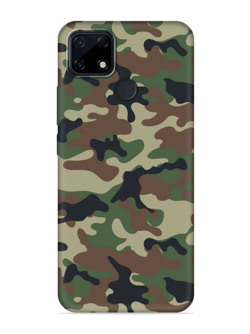 Army Military Camouflage Dark Green Embossed Soft Silicone Case for Realme Narzo 30A Zapvi