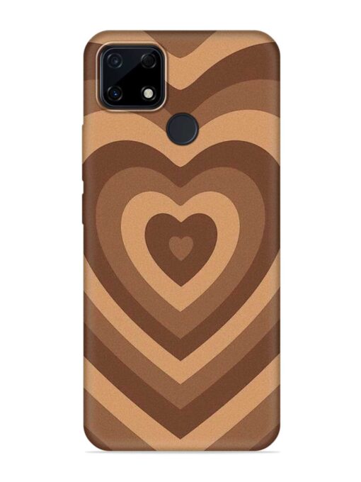 Brown Heart Embossed Soft Silicone Case for Realme Narzo 30A Zapvi