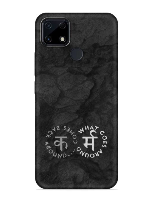 Karma Hindi Word Embossed Soft Silicone Case for Realme Narzo 30A Zapvi