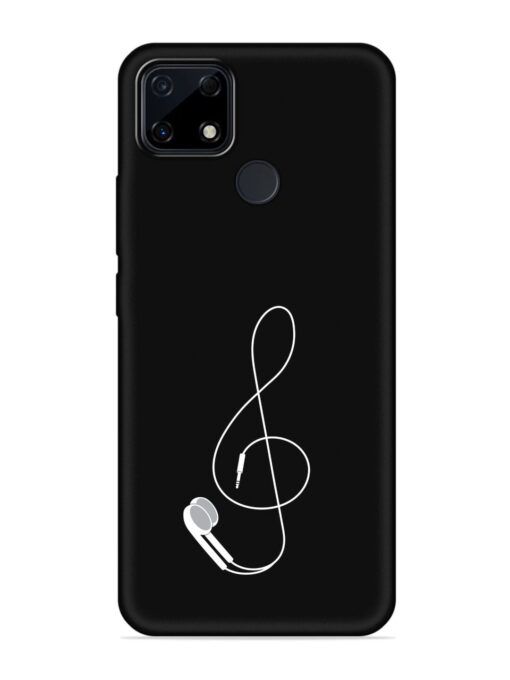 Music Earphone Vector Embossed Soft Silicone Case for Realme Narzo 30A Zapvi