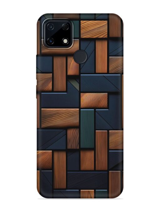 Wooden Background Cubes Embossed Soft Silicone Case for Realme Narzo 30A Zapvi