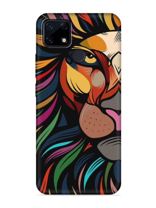 Trippy Lion Art Embossed Soft Silicone Case for Realme Narzo 30A Zapvi