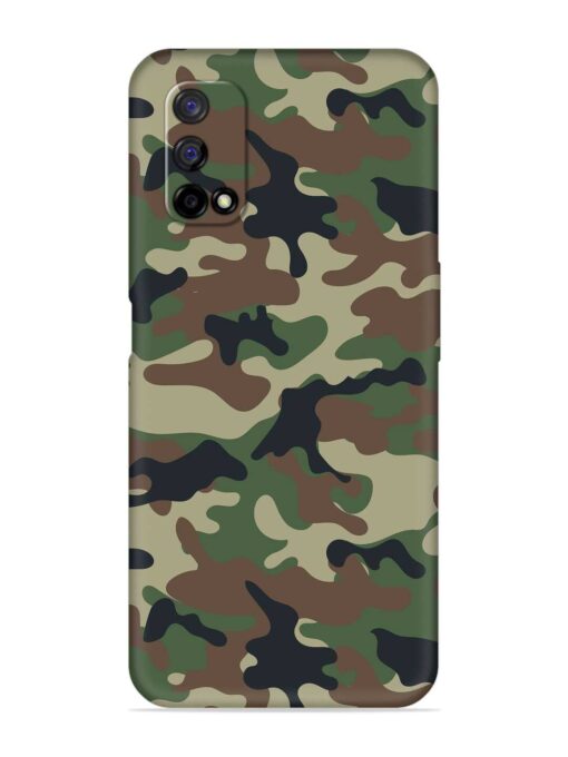 Army Military Camouflage Dark Green Embossed Soft Silicone Case for Realme Narzo 30 Pro (5G) Zapvi