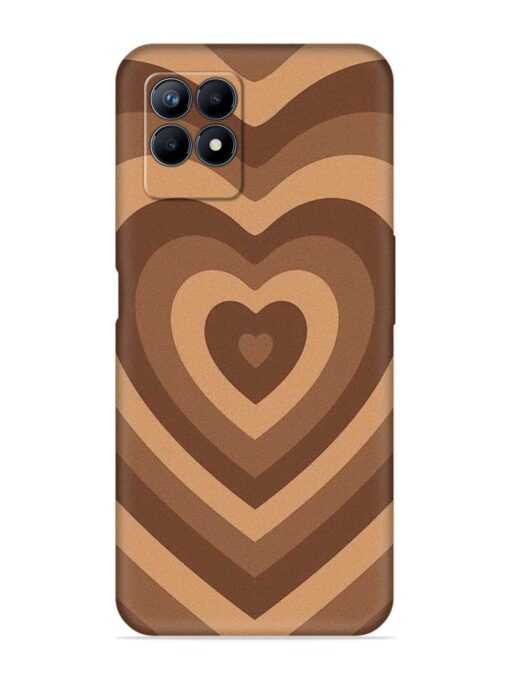 Brown Heart Embossed Soft Silicone Case for Realme Narzo 50 (4G) Zapvi