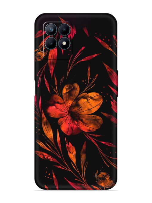 Red Flower Painting Embossed Soft Silicone Case for Realme Narzo 50 (4G) Zapvi