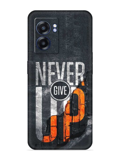 Never Give Up Embossed Soft Silicone Case for Realme Narzo 50 (5G) Zapvi