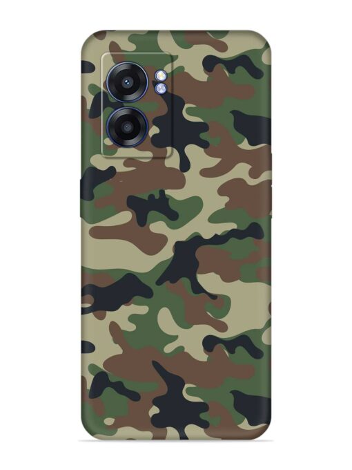 Army Military Camouflage Dark Green Embossed Soft Silicone Case for Realme Narzo 50 (5G) Zapvi