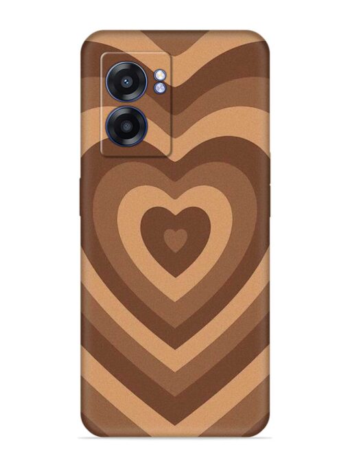 Brown Heart Embossed Soft Silicone Case for Realme Narzo 50 (5G) Zapvi