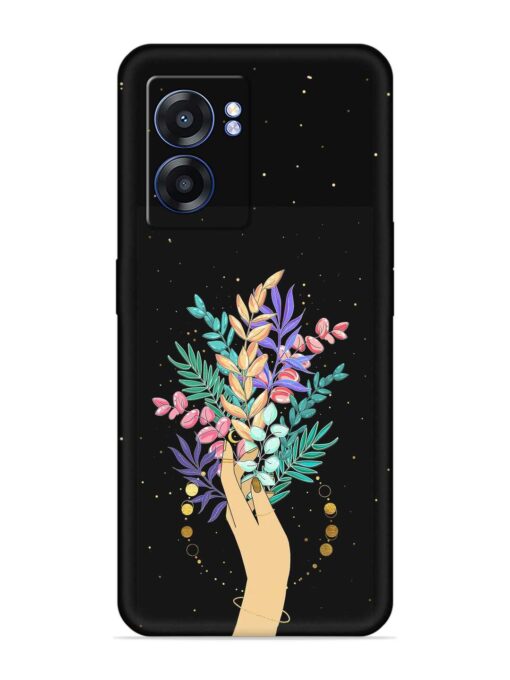 Flower On Hand Embossed Soft Silicone Case for Realme Narzo 50 (5G) Zapvi