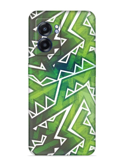 Green Graffiti Seamless Embossed Soft Silicone Case for Realme Narzo 50 (5G) Zapvi