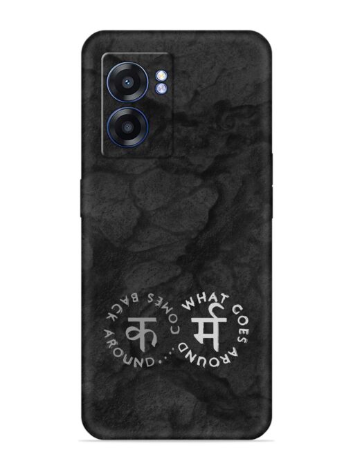 Karma Hindi Word Embossed Soft Silicone Case for Realme Narzo 50 (5G) Zapvi