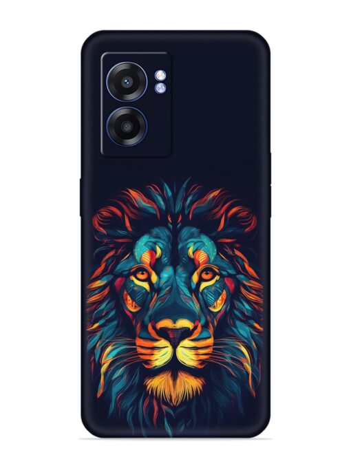 Colorful Lion Embossed Soft Silicone Case for Realme Narzo 50 (5G) Zapvi