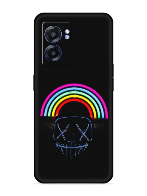 Mask Rainbow Embossed Soft Silicone Case for Realme Narzo 50 (5G) Zapvi