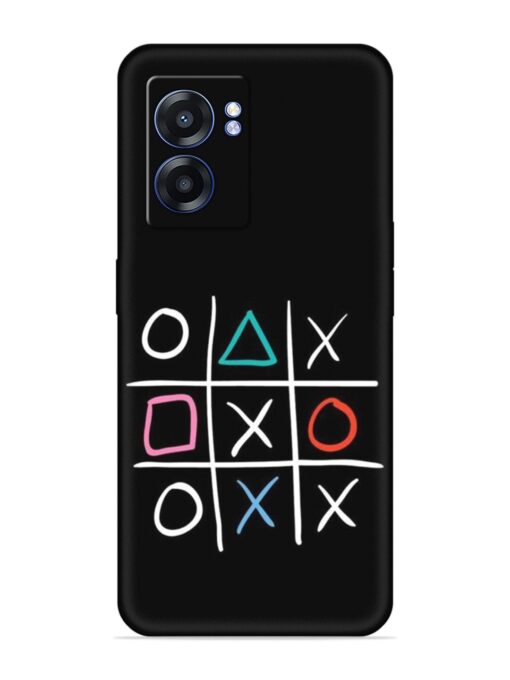 Super Neon Tic-Tac-Toe Embossed Soft Silicone Case for Realme Narzo 50 (5G) Zapvi