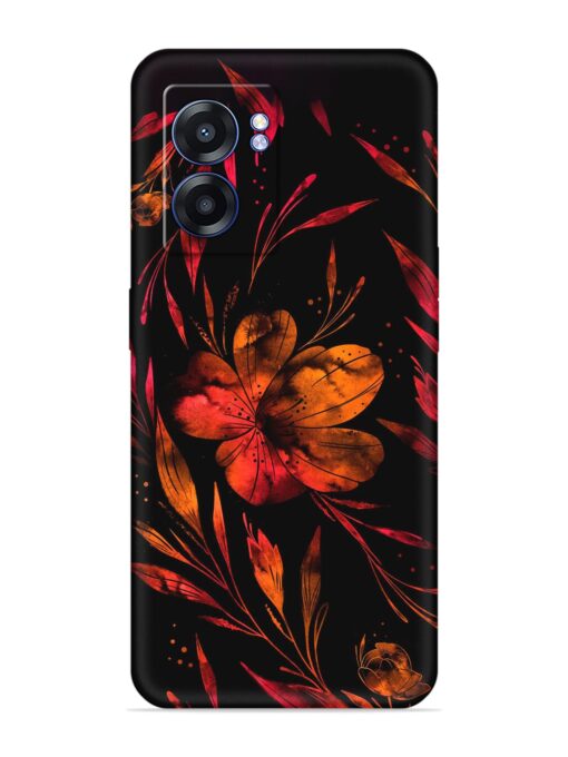 Red Flower Painting Embossed Soft Silicone Case for Realme Narzo 50 (5G) Zapvi