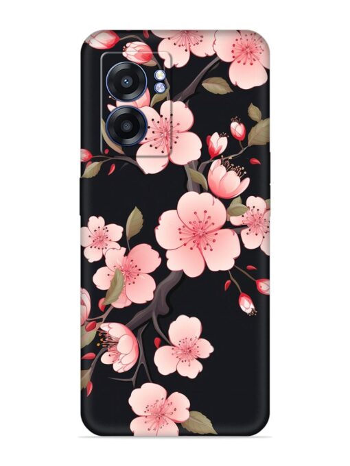 Cherry Blossom Embossed Soft Silicone Case for Realme Narzo 50 (5G) Zapvi