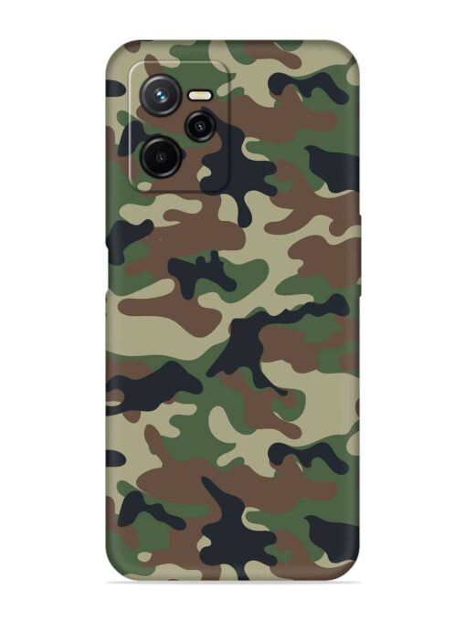 Army Military Camouflage Dark Green Embossed Soft Silicone Case for Realme Narzo 50A Prime Zapvi