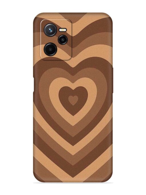 Brown Heart Embossed Soft Silicone Case for Realme Narzo 50A Prime Zapvi