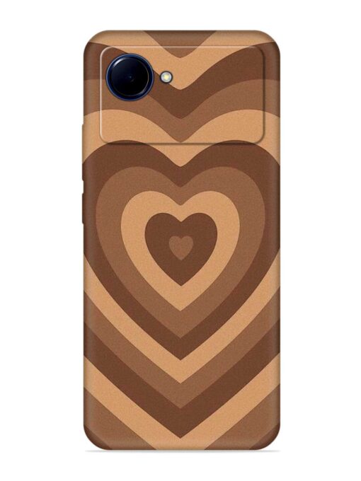 Brown Heart Embossed Soft Silicone Case for Realme Narzo 50I Prime Zapvi