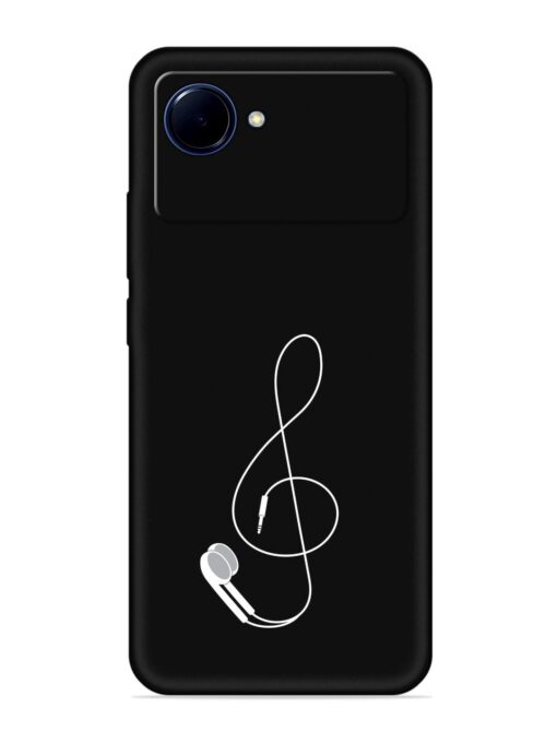 Music Earphone Vector Embossed Soft Silicone Case for Realme Narzo 50I Prime Zapvi