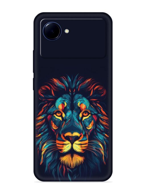 Colorful Lion Embossed Soft Silicone Case for Realme Narzo 50I Prime Zapvi